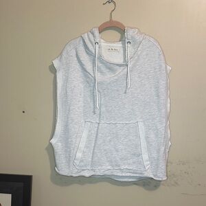 Free People We the Free Light Gray Sleeveless Hoodie Top